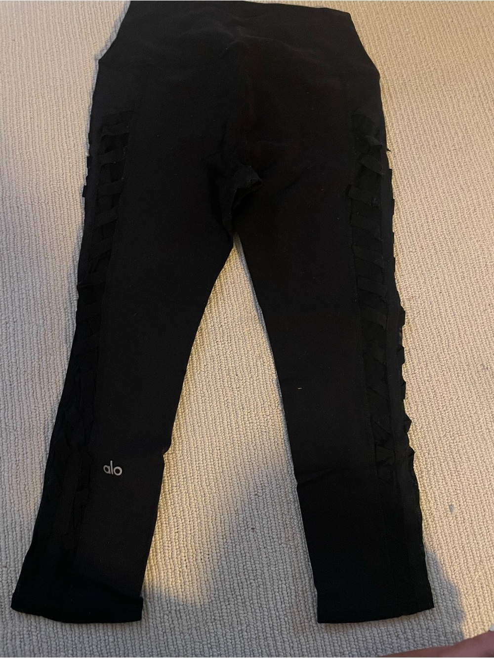 Alo womens Black Side-Detail Leggings size M b32